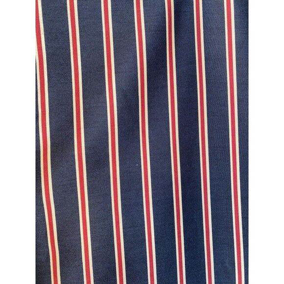 Royal Sateen by Kitan Curtain Panels 40x84 Black with Burgundy and Tan Stripes - Picture 1 of 9